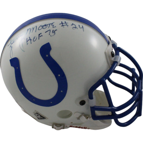 Lenny Moore Signed Colts VSR4 Authentic Mini Helmet HOF AS IS Beckett 44266