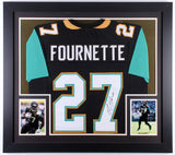 Leonard Fournette Signed Jaguars 31x35 Custom Framed Jersey (JSA COA) LSU R.B.