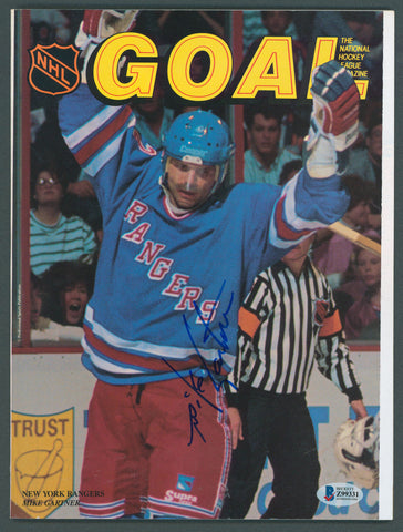 Rangers Mike Gartner Authentic Signed Goal Magazine Autographed BAS #Z99331