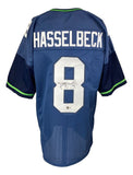 Matt Hasselbeck Seattle Signed Blue Football Jersey BAS