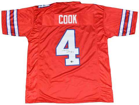 JAMES COOK SIGNED AUTOGRAPHED BUFFALO BILLS #4 RED JERSEY BECKETT