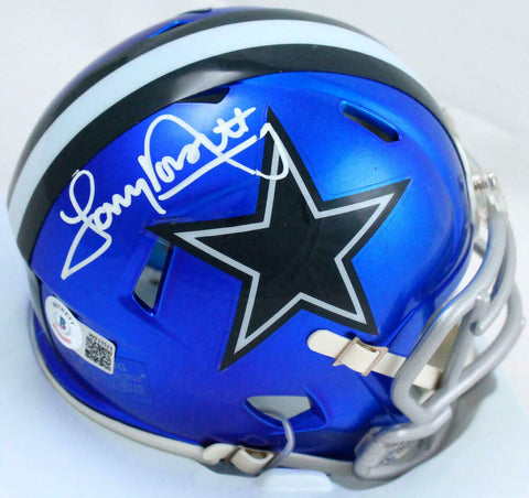 Tony Dorsett Autographed Dallas Cowboys Flash Speed Mini Helmet-Beckett W Holo