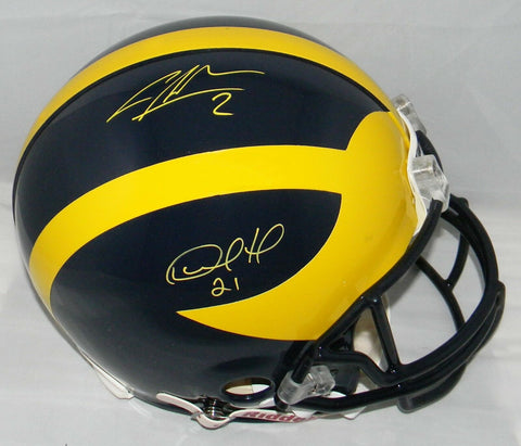 Desmond Howard and Charles Woodson Signed Michigan Wolverines Proline Authentic NCAA Helmet JSA