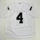 Autographed/Signed Derek Carr Las Vegas Oakland White Football Jersey JSA COA