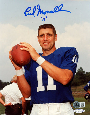 Earl Morrall Autographed New York Giants 8x10 Photo Beckett 47810