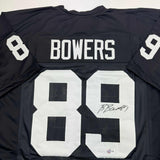 Autographed/Signed Brock Bowers Las Vegas Oakland Black Football Jersey BAS COA