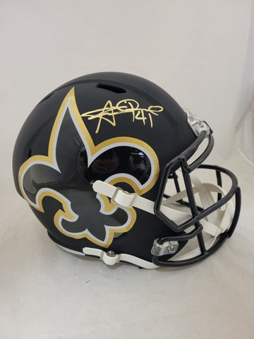 ALVIN KAMARA SIGNED NEW ORLEANS SAINTS F/S AMP SPEED REPLICA HELMET BECKETT QR