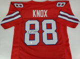 Dawson Knox Signed Bills Jersey (Beckett) Buffalo 2019 #3 Pick 2022 Pro Bowl T.E