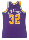 Karl Malone Autographed Utah Jazz M&N 1991 Purple Road Jersey Fanatics