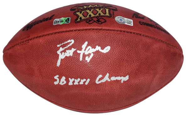 BRETT FAVRE SIGNED PACKERS SUPER BOWL 31 WILSON FOOTBALL W/ SB XXXI CHAMPS