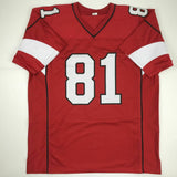 Autographed/Signed ANQUAN BOLDIN Arizona Red Football Jersey Beckett BAS COA