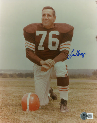 Lou Groza Autographed Cleveland Browns 8x10 Photo Beckett 45233