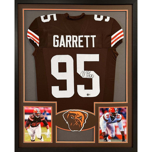 Myles Garrett Autographed Signed Framed Cleveland Browns Jersey BECKETT