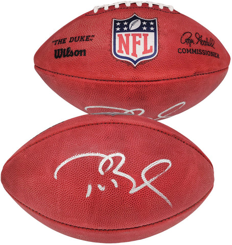 TOM BRADY AUTOGRAPHED NFL LEATHER FOOTBALL BUCCANEERS FANATICS HOLO 202346