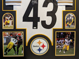 FRAMED PITTSBURGH STEELERS TROY POLAMALU AUTOGRAPHED SIGNED JERSEY JSA COA