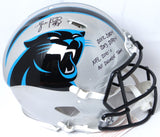 Luke Kuechly Autographed Panthers F/S Speed Authentic Helmet w/3Insc.-Beckett W