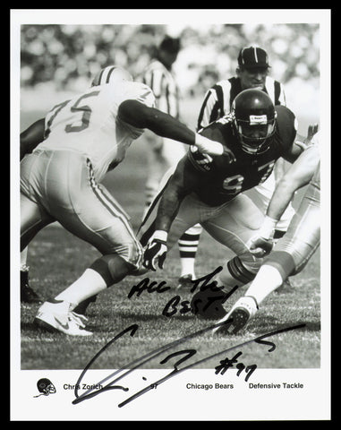 Chris Zorich Autographed 8x10 Photo Chicago Bears "All The Best!" SKU #230391