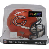 DJ Moore Autographed/Signed Chicago Bears Flash Mini Helmet Beckett 48357