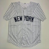 Autographed/Signed Clarke Schmidt New York Pinstripe Baseball Jersey BAS COA