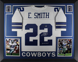 Emmitt Smith Autographed Cowboys Mitchell Ness Framed Jersey 3 x CHAMP Beckett W