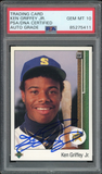 Ken Griffey Jr PSA 10 AUTO Rookie 1989 Upper Deck #1 RC On Card GEM MINT AUTO