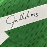 Autographed/Signed JOE KLECKO New York Green Football Jersey Beckett BAS COA