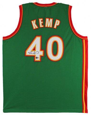 Shawn Kemp Signed Seattle Supersonic Jersey (Beckett COA) 6xNBA All Star Forward