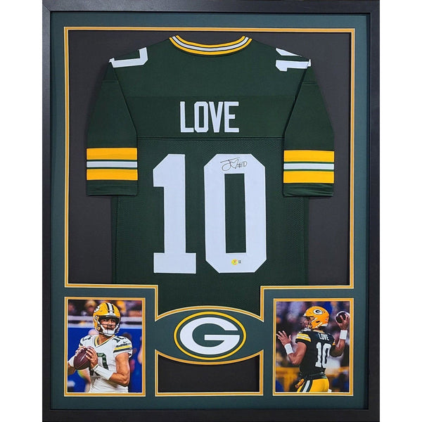 Jordan Love Autographed Signed Framed Green Bay Packers Jersey BECKETT