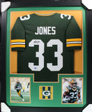 AARON JONES (Packers green TOWER) Signed Autographed Framed Jersey Beckett