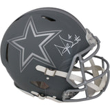 Dak Prescott Autographed Dallas Cowboys Authentic Slate Helmet Beckett 47382