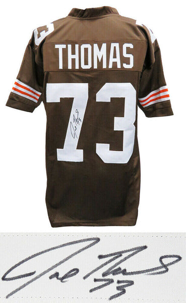 Joe Thomas BROWNS Signed Brown Custom Jersey - SCHWARTZ