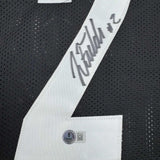 Autographed/Signed Justin Fields Pittsburgh Black Football Jersey Beckett COA