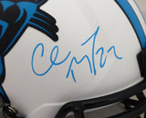 CHRISTIAN MCCAFFREY AUTO PANTHERS LUNAR ECLIPSE FULL SIZE HELMET BECKETT 192524