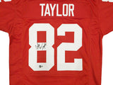 SAN FRANCISCO 49ERS JOHN TAYLOR AUTOGRAPHED RED JERSEY BECKETT WITNESS 232607