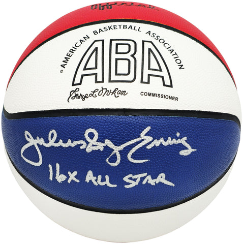 JULIUS DR. J ERVING AUTOGRAPHED ABA BASKETBALL 76ERS 16X ALL STAR BECKETT 230290