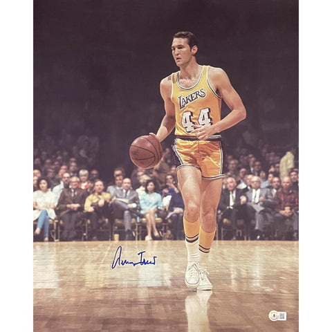 Jerry West Autographed/Signed Los Angeles Lakers 16x20 Photo Beckett 46530