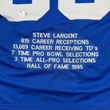 Autographed/Signed Steve Largent HOF 95 Seattle Blue Stat Jersey BAS COA
