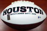 DESHAUN WATSON AUTOGRAPHED HOUSTON TEXANS WHITE LOGO FOOTBALL BECKETT BAS 122067