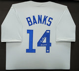 CHICAGO CUBS ERNIE BANKS AUTOGRAPHED FRAMED GRAY JERSEY "HOF 77" BECKETT 202410