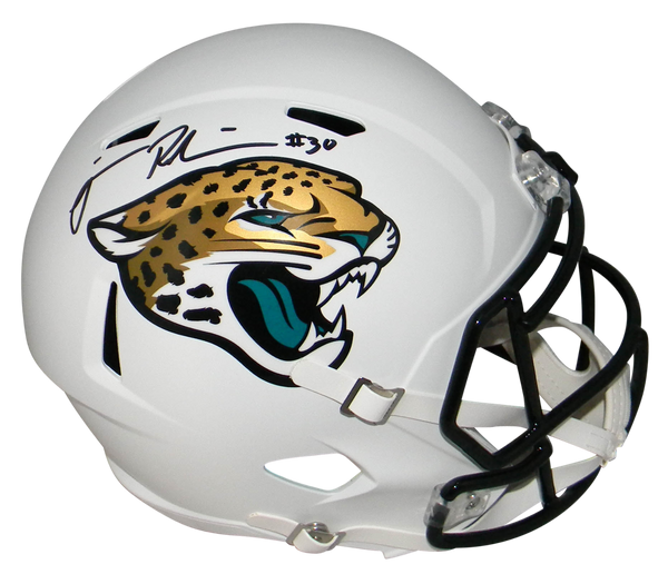 JAMES ROBINSON SIGNED JACKSONVILLE JAGUARS WHITE FULL SIZE HELMET BECKETT