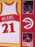 FRAMED DOMINIQUE WILKINS AUTOGRAPHED SIGNED ATLANTA HAWKS JERSEY JSA COA