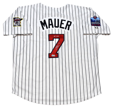 JOE MAUER SIGNED MINNESOTA TWINS #7 MAJESTIC COOPERSTOWN JERSEY W/ HOF 2024