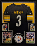 FRAMED IN SUEDE PITTSBURGH STEELERS RUSSELL WILSON AUTOGRAPHED JERSEY FANATICS