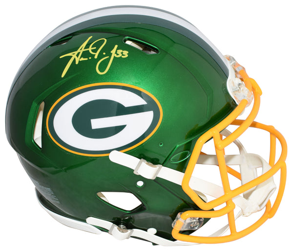 AARON JONES AUTOGRAPHED GREEN BAY PACKERS FLASH AUTHENTIC SPEED HELMET BECKETT