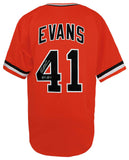 Darrell Evans Signed Orange T/B Custom Baseball Jersey w/414 HRs -(SCHWARTZ COA)