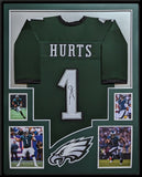 FRAMED PHILADELPHIA EAGLES JALEN HURTS AUTOGRAPHED SIGNED #1 JERSEY JSA COA