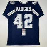 Autographed/Signed Deuce Vaughn Dallas Blue Football Jersey JSA COA