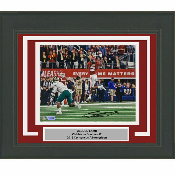 FRAMED Autographed/Signed CEEDEE LAMB Oklahoma Sooners 8x10 Photo Fanatics COA 2