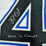 Autographed/Signed Vincent Lecavalier 2004 SC Champs Tampa Bay White Hockey Jers