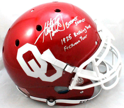 Adrian Peterson Signed OU Sooners F/S Authentic Schutt Helmet w/2 Insc.-BAW Holo